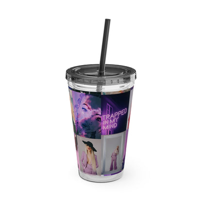 Ava Max Belladonna Photo Collage Sunsplash Tumbler with Straw