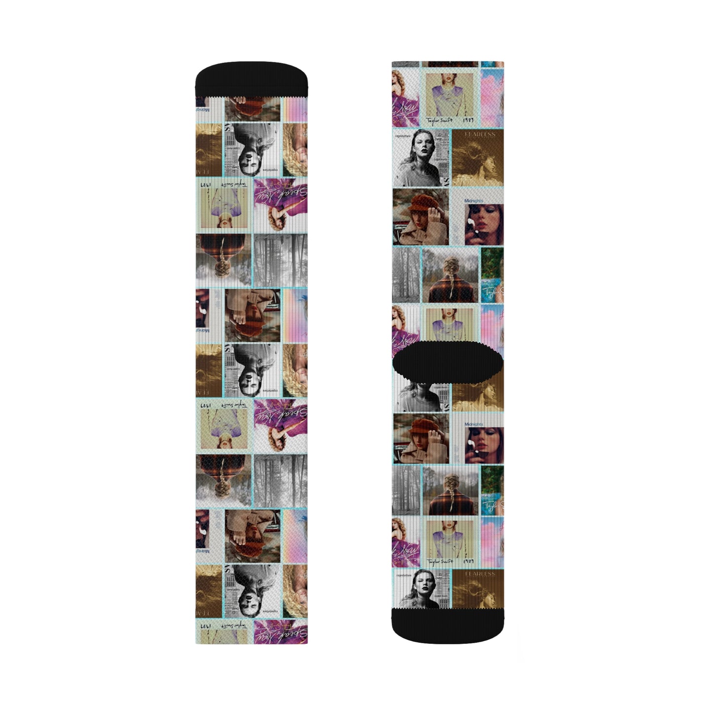 Taylor Swift Album Art Collage Pattern Tube Socks