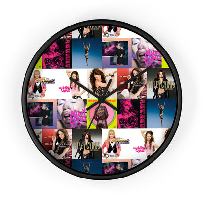 Miley Cyrus Album Cover Collage Round Wall Clock