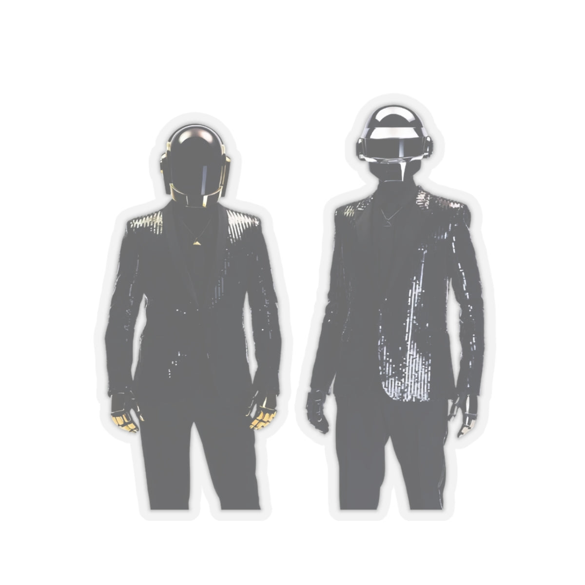 Daft Punk Standing In Black Suits Kiss-Cut Sticker