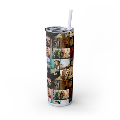 Sabrina Carpenter Album Cover Collage Skinny Tumbler with Straw