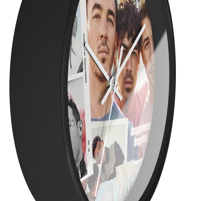 Jonas Brother Happiness Begins Collage Round Wall Clock