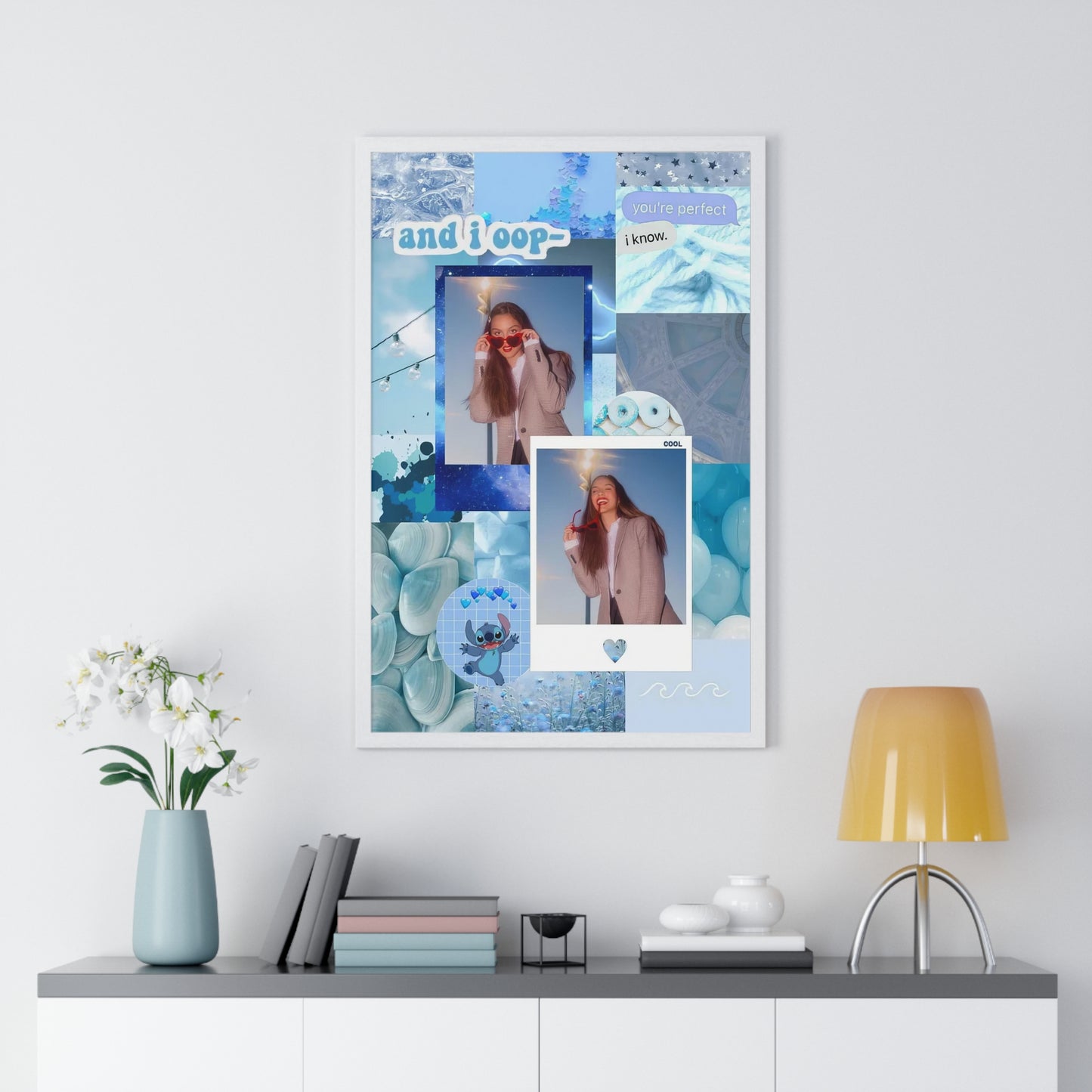 Olivia Rodrigo Light Blue Aesthetic Collage Framed Print