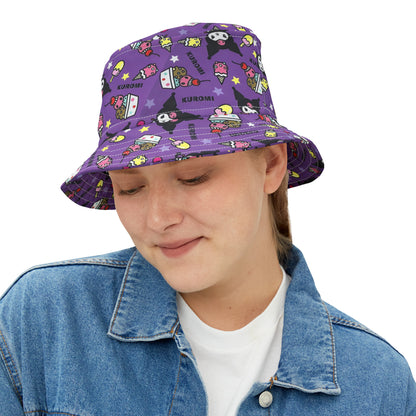 Kuromi Ice Cream Sundae Pattern Bucket Hat