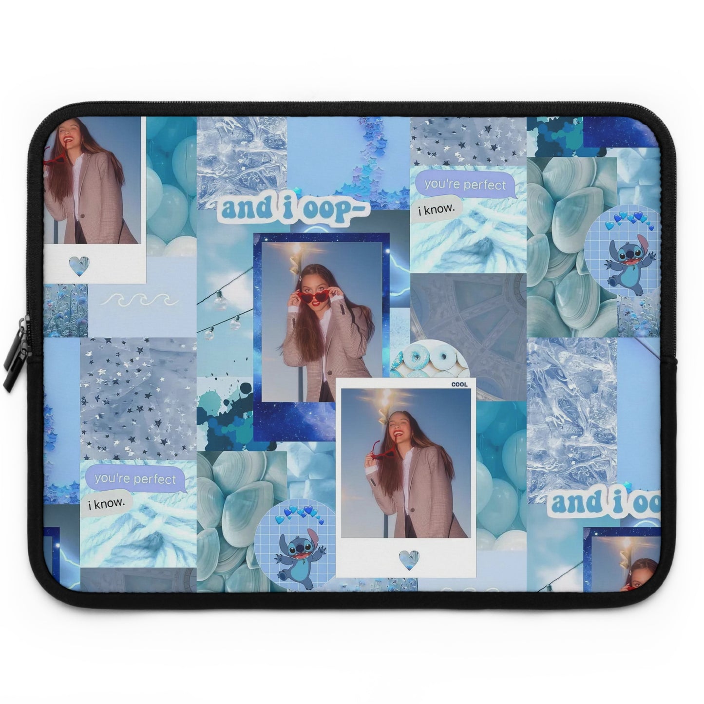 Olivia Rodrigo Light Blue Aesthetic Collage Laptop Sleeve