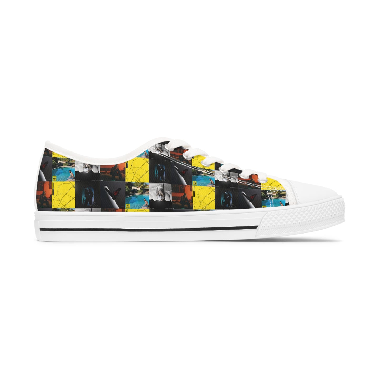 Post Malone Album Art Collage Women's Low Top Sneakers