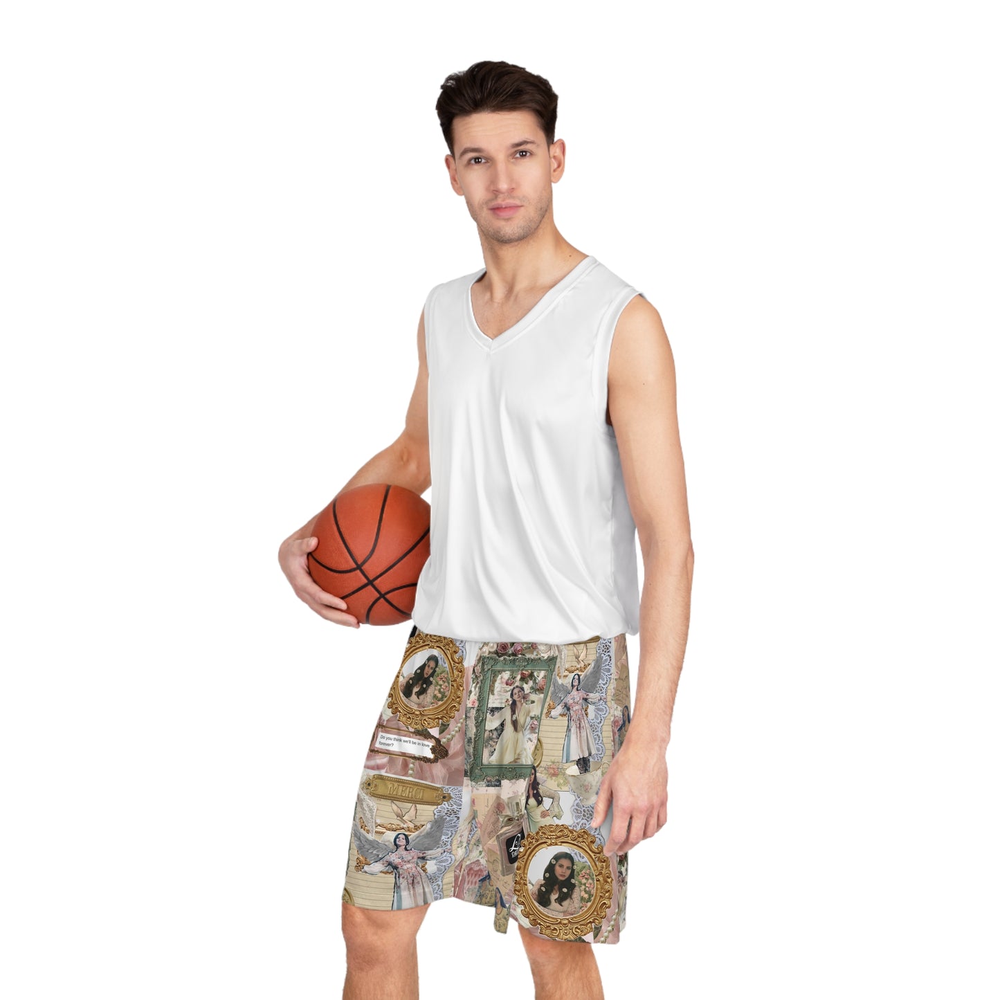 Lana Del Rey Victorian Collage Basketball Shorts