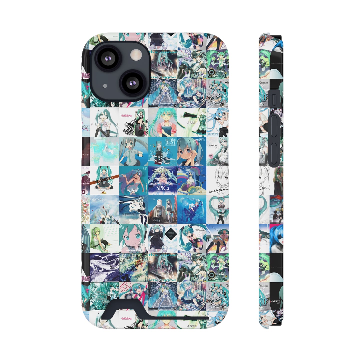 Hatsune Miku Album Cover Collage Phone Case With Card Holder