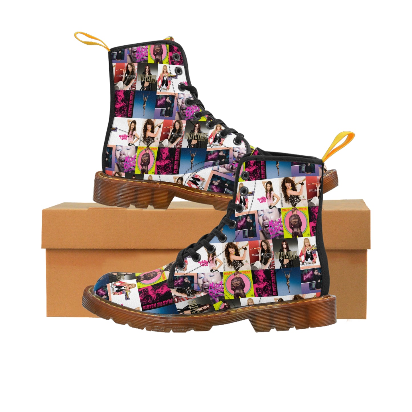 Miley Cyrus Album Cover Collage Women's Canvas Boots