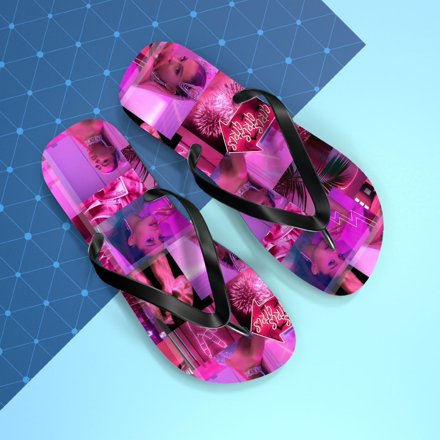 Ariana Grande 7 Rings Collage Flip Flops