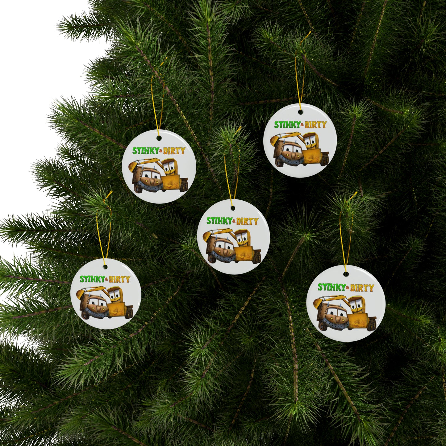 Stinky & Dirty Best Buds Ceramic Ornaments (1pc, 3pcs, 5pcs, 10pcs)