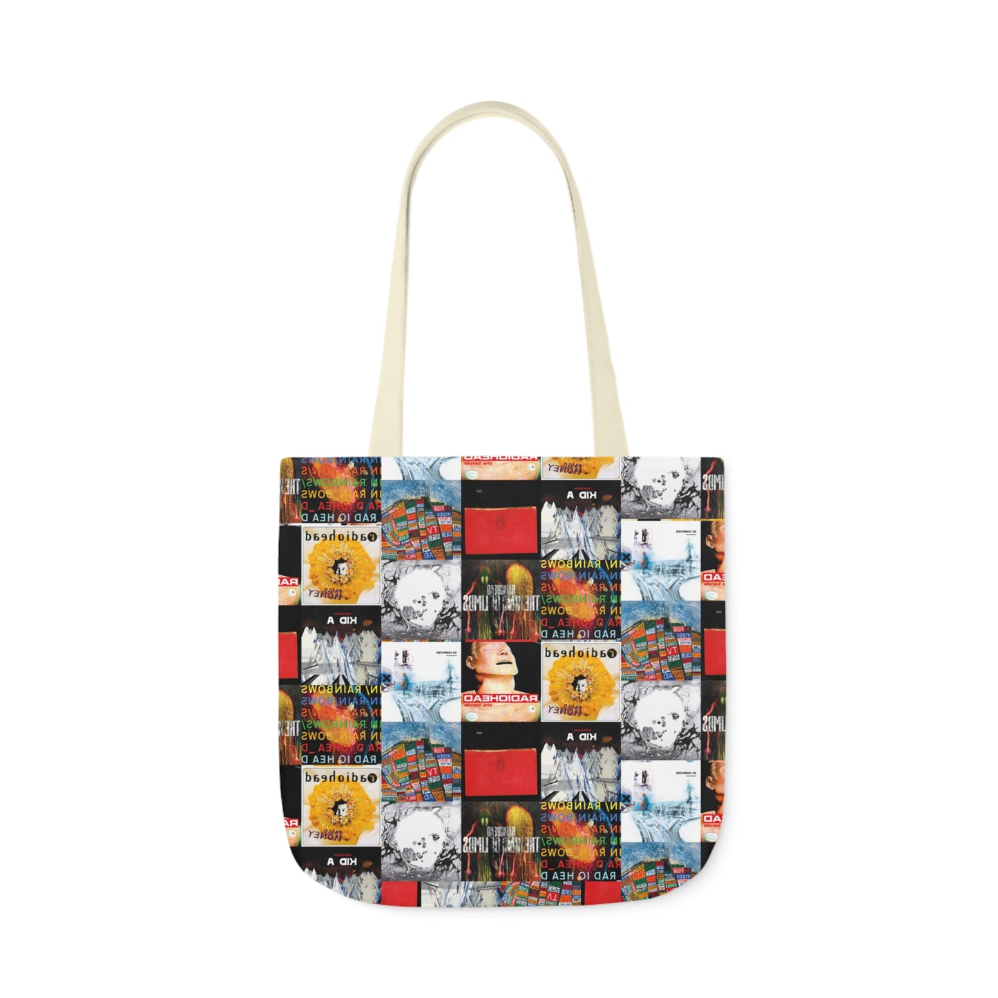 Radiohead Album Cover Collage Polyester Canvas Tote Bag