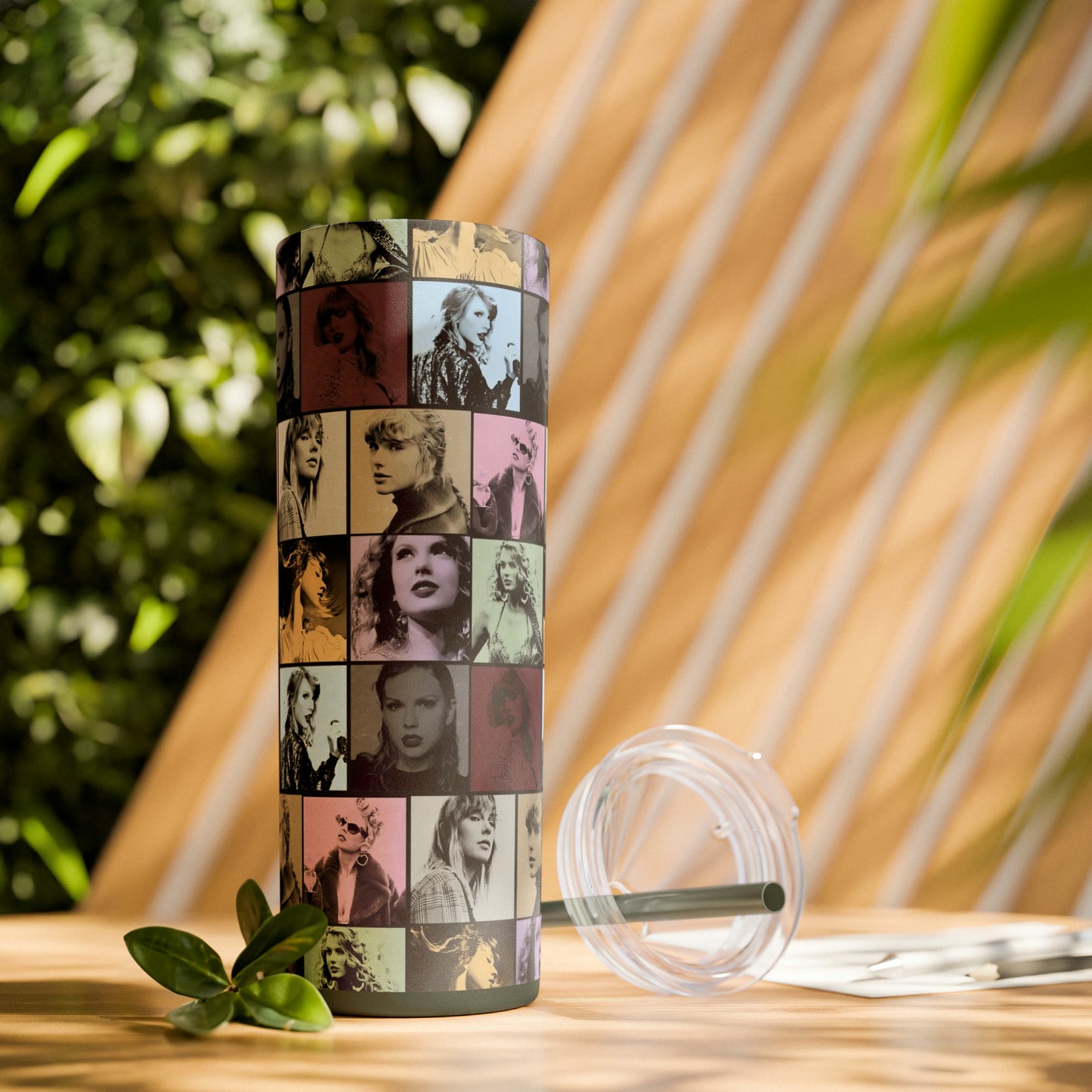 Taylor Swift Eras Collage Skinny Tumbler with Straw