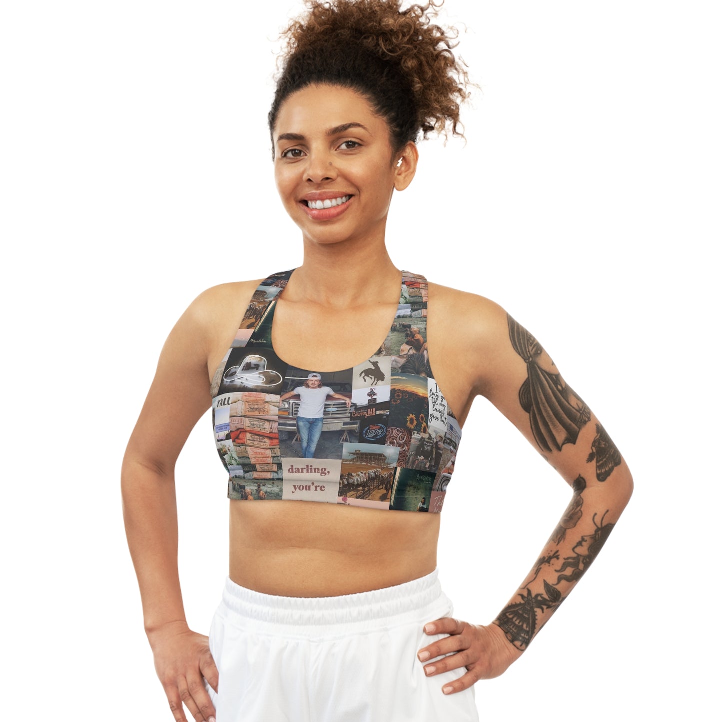 Morgan Wallen Darling You're Different Collage Seamless Sports Bra