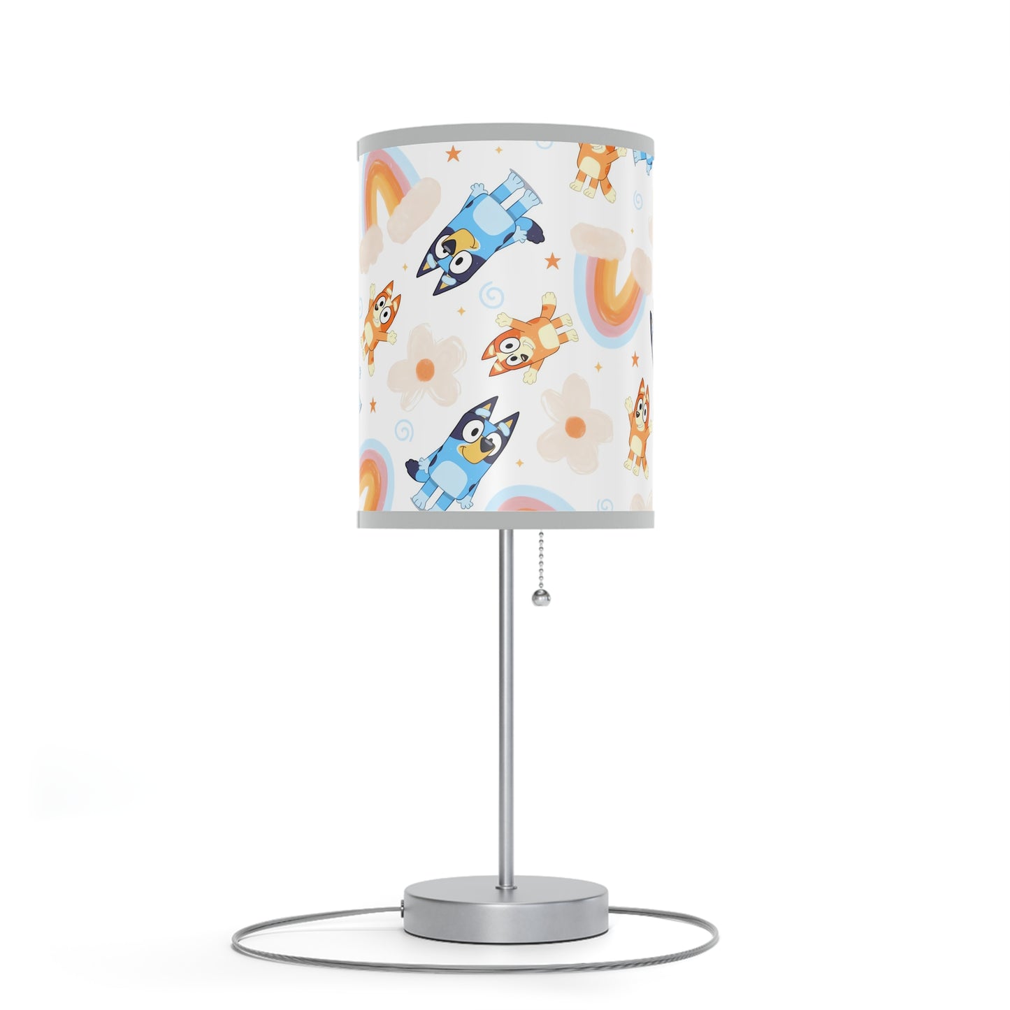 Bluey Rainbows & Flowers Pattern Lamp on a Stand