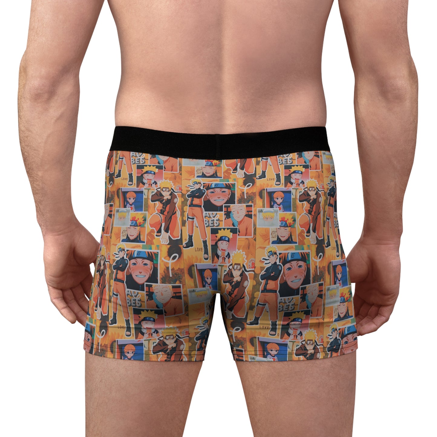 Naruto Uzumaki Sunflower Blaze Collage Men's Boxer Briefs