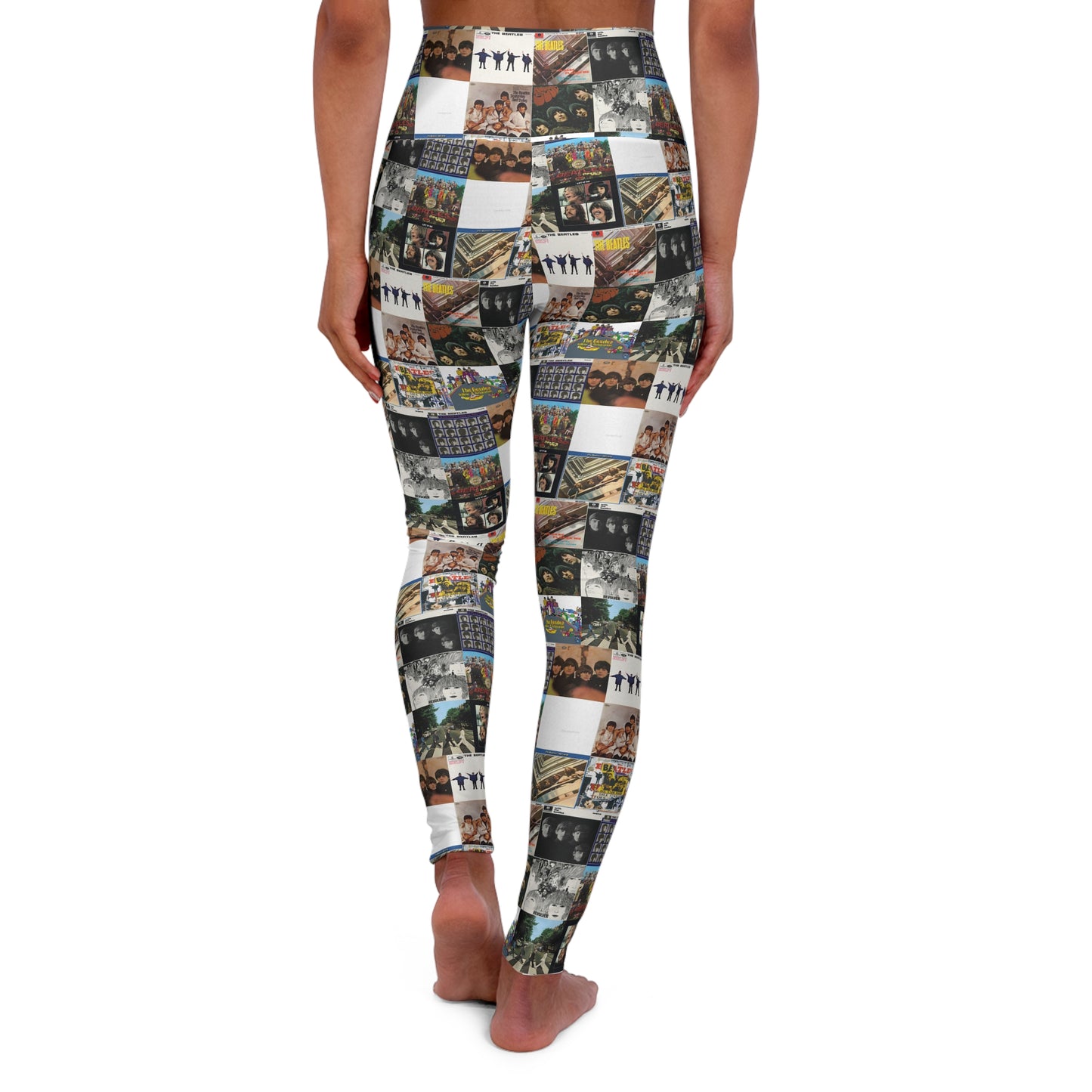 The Beatles Album Cover Collage High Waisted Yoga Leggings