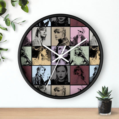 Taylor Swift Eras Collage Round Wall Clock