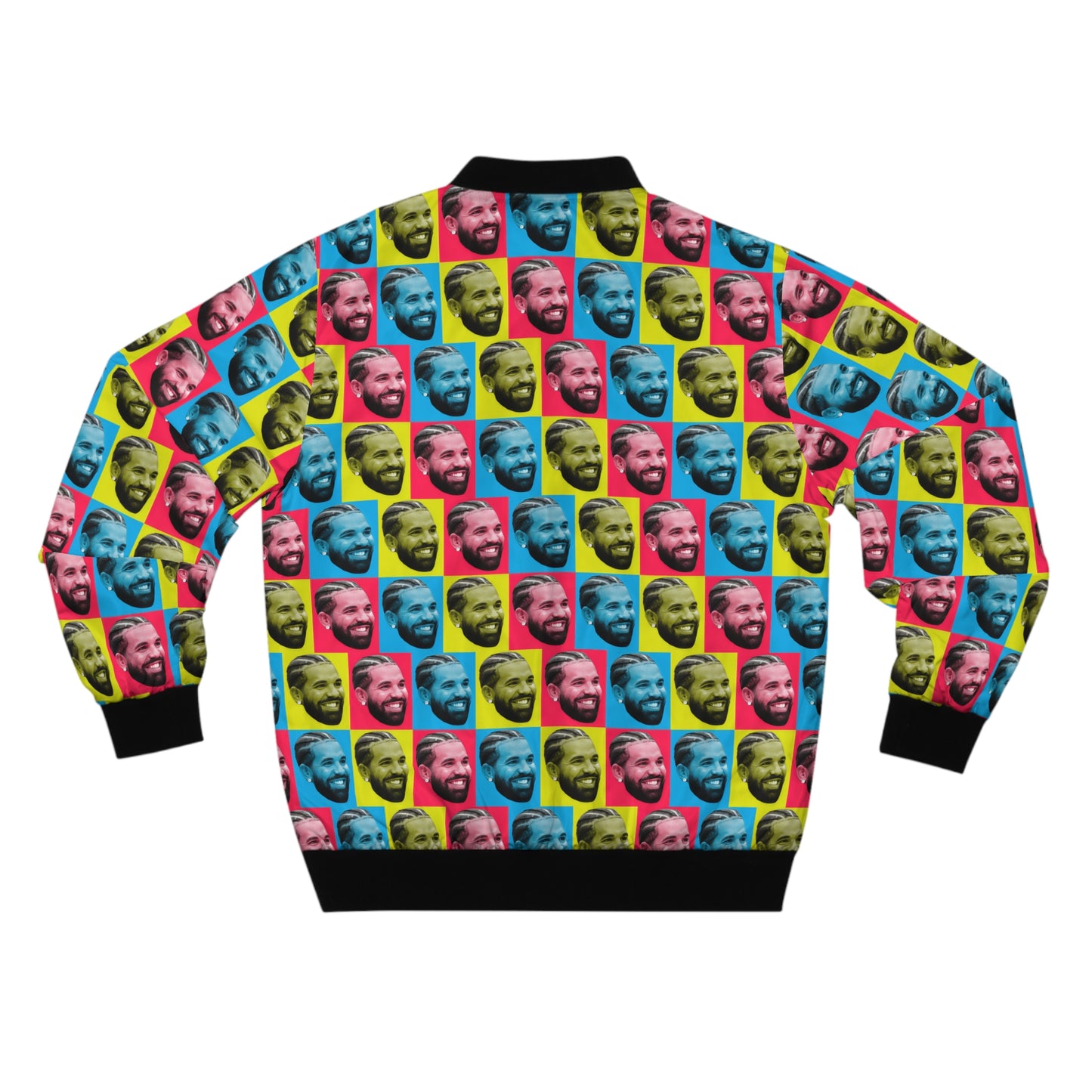 Drake Colored Checker Faces Men's Bomber Jacket