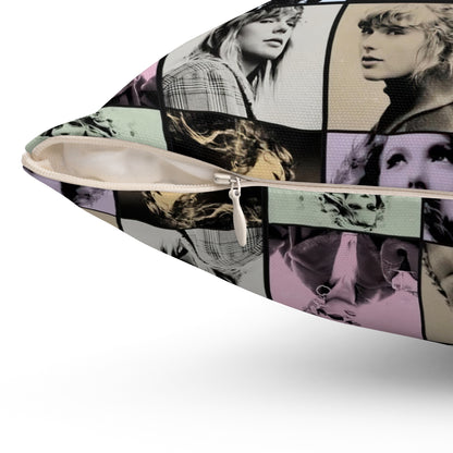 Taylor Swift Eras Collage Spun Polyester Square Pillow