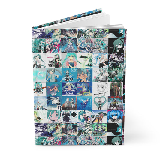 Hatsune Miku Album Cover Collage Hardcover Journal