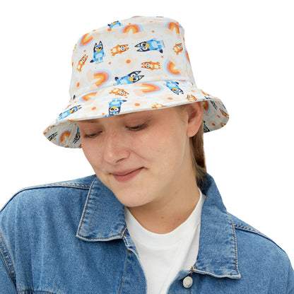 Bluey Rainbows & Flowers Pattern Bucket Hat