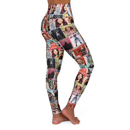 Olivia Rodrigo Magazine Cover Collage Pattern High Waisted Yoga Leggings