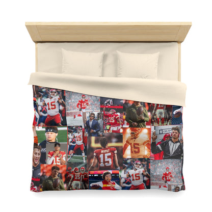 Patrick Mahomes Chiefs MVPAT Photo Collage Microfiber Duvet Cover