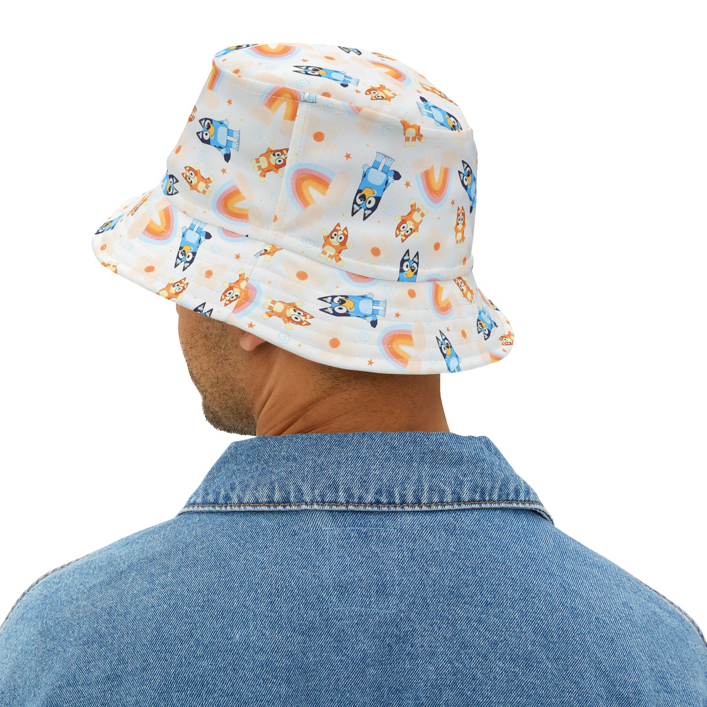 Bluey Rainbows & Flowers Pattern Bucket Hat