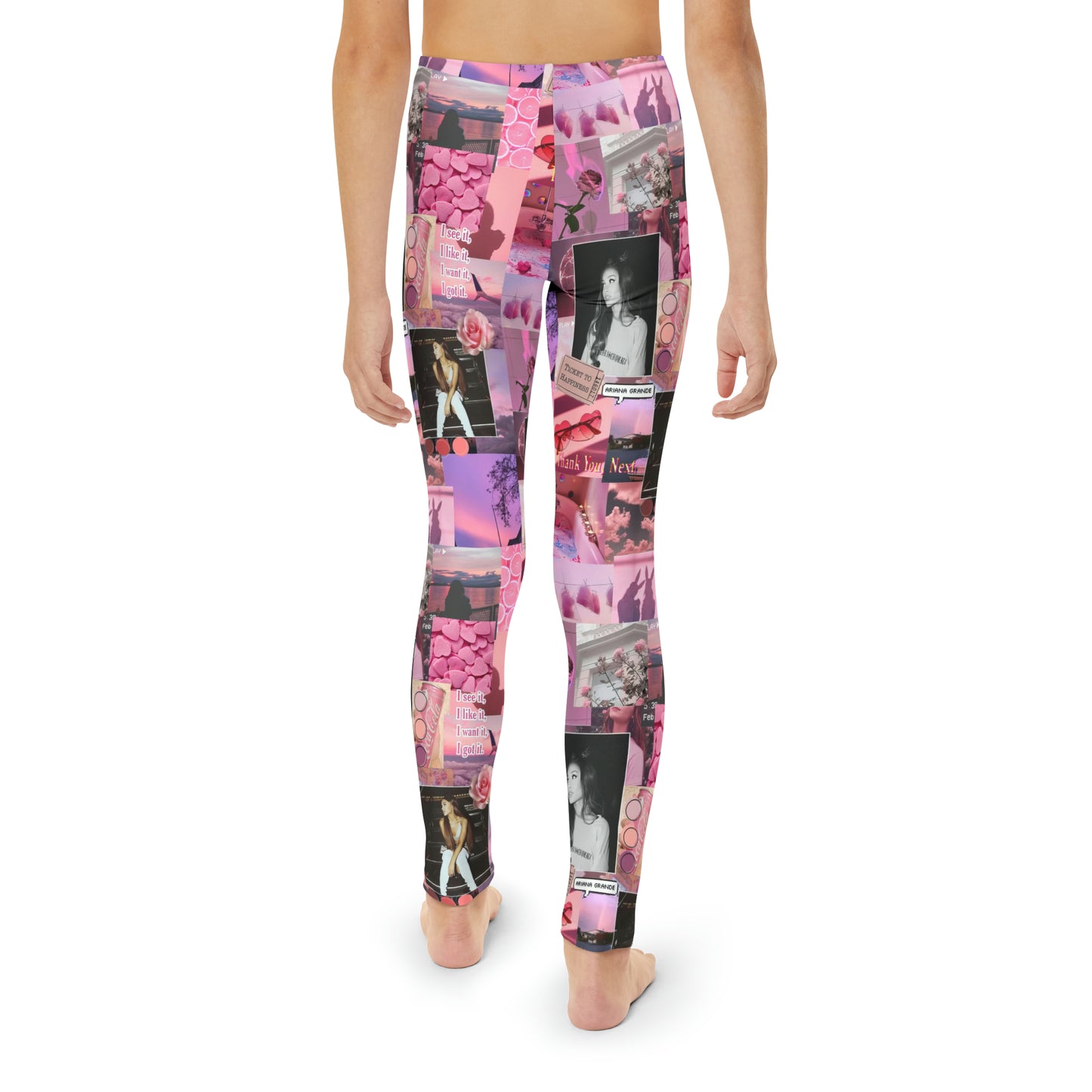 Ariana Grande Pink Aesthetic Collage Youth Leggings