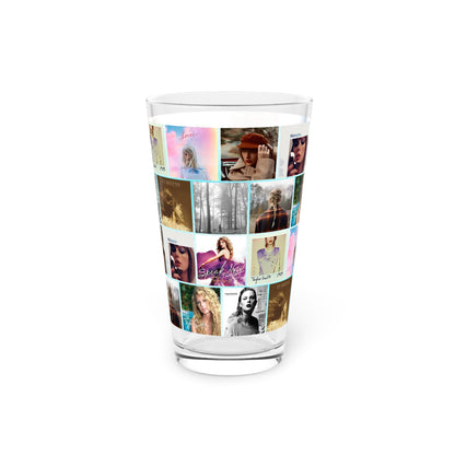 Taylor Swift Album Art Collage Pattern Pint Glass