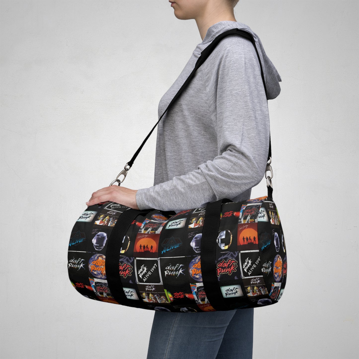 Daft Punk Album Cover Art Collage Duffel Bag