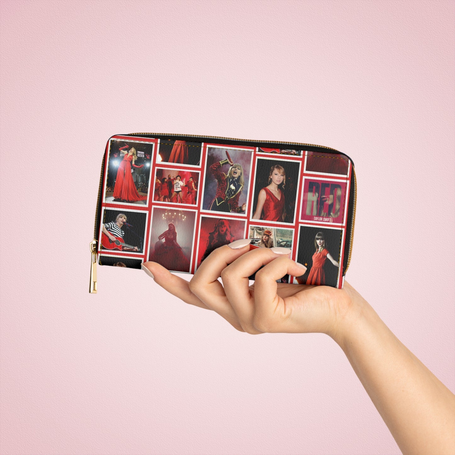 Taylor Swift Red Era Collage  Zipper Wallet