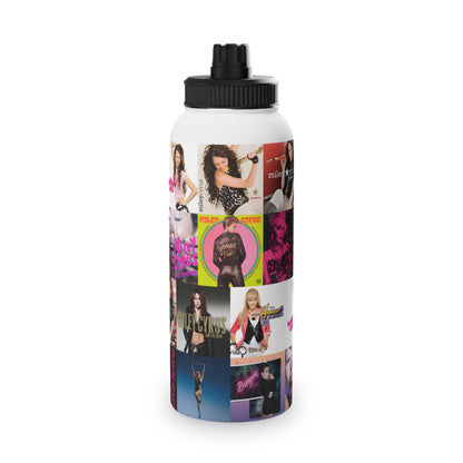 Miley Cyrus Album Cover Collage Stainless Steel Sports Lid Water Bottle