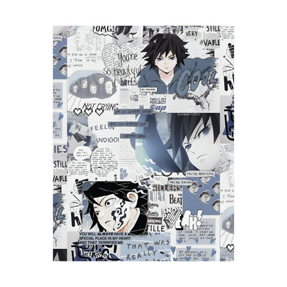 Demon Slayer Giyu Aesthetic Collage Matte Vertical Poster