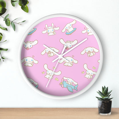 Cinnamoroll Playing Around Pattern Wall Clock