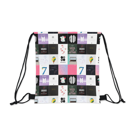 BTS Album Cover Art Collage Outdoor Drawstring Bag