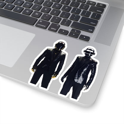 Daft Punk Standing In Black Suits Kiss-Cut Sticker