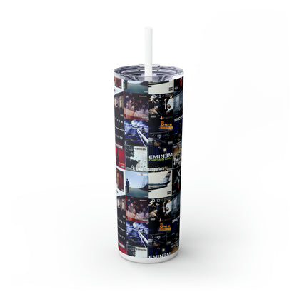 Eminem Album Art Cover Collage Skinny Tumbler with Straw