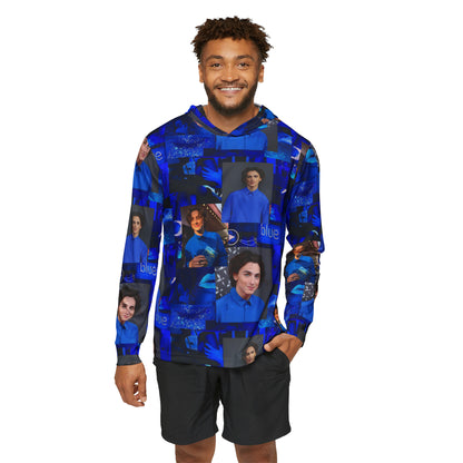 Timothee Chalamet Cool Blue Collage Men's Sports Warmup Hoodie