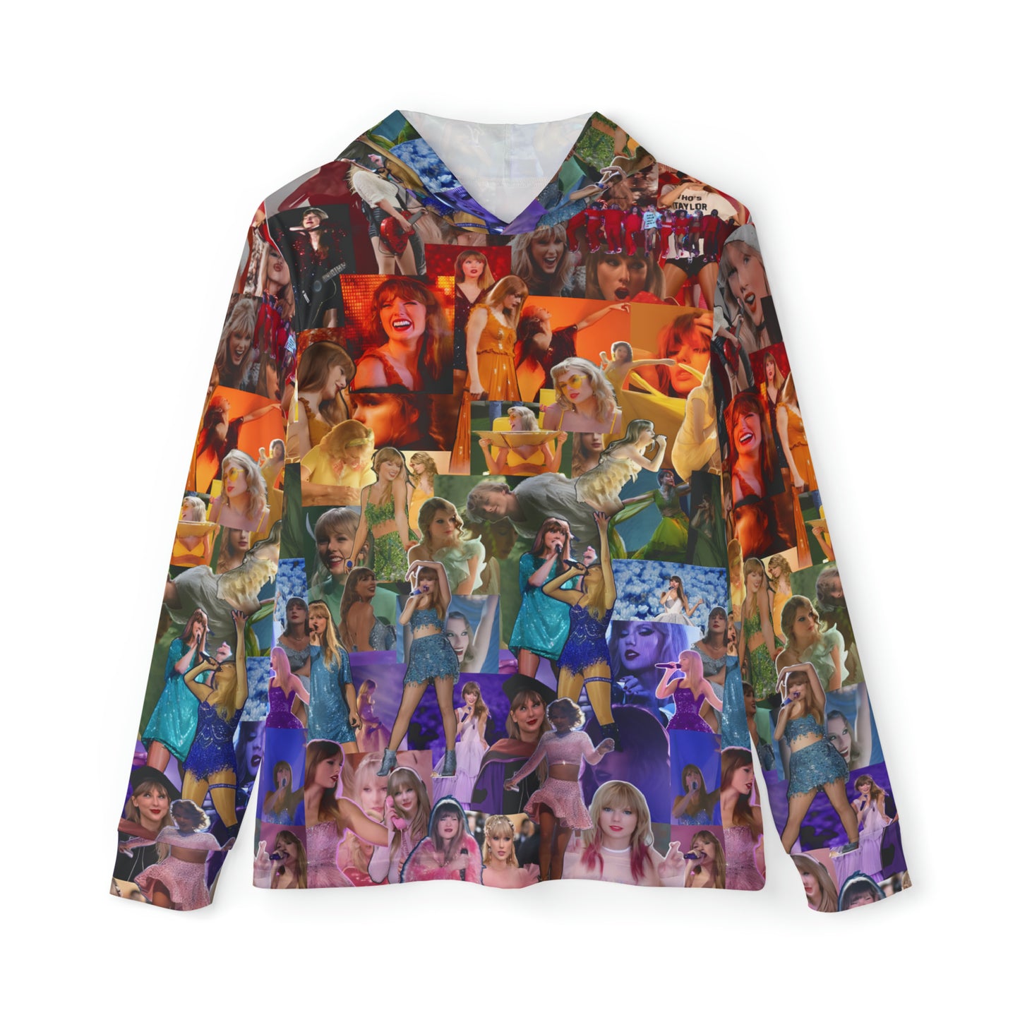 Taylor Swift Rainbow Photo Collage Men's Sports Warmup Hoodie