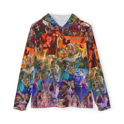 Taylor Swift Rainbow Photo Collage Men's Sports Warmup Hoodie