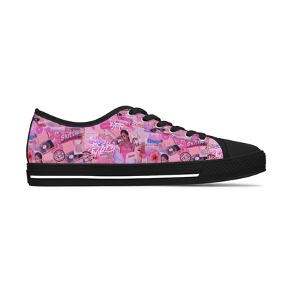 Ariana Grande Purple Vibes Collage Women's Low Top Sneakers