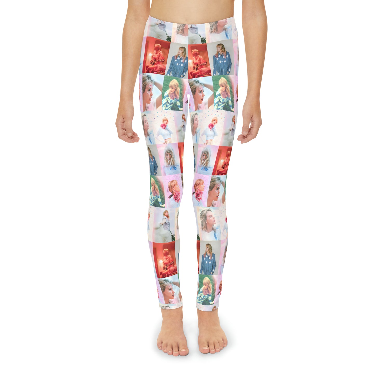 Taylor Swift Lover Era Photo Mosaic Youth Full-Length Leggings