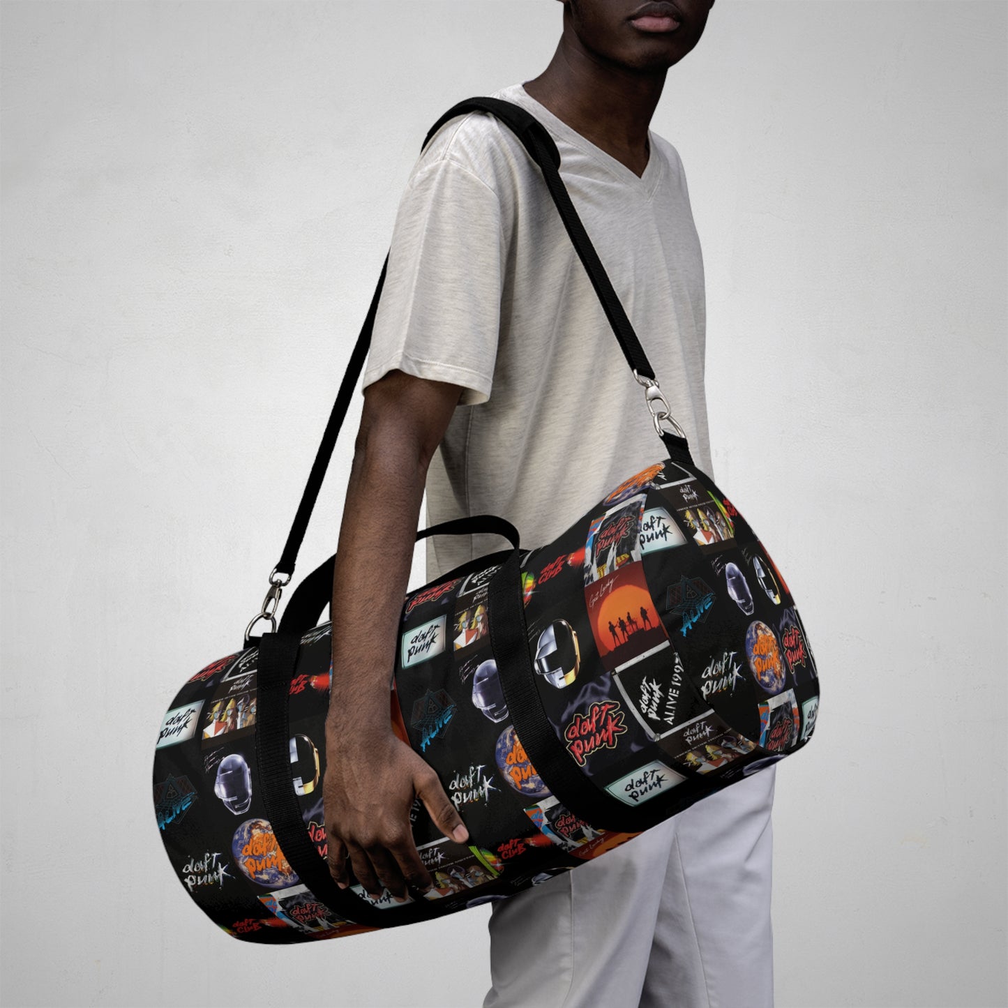 Daft Punk Album Cover Art Collage Duffel Bag