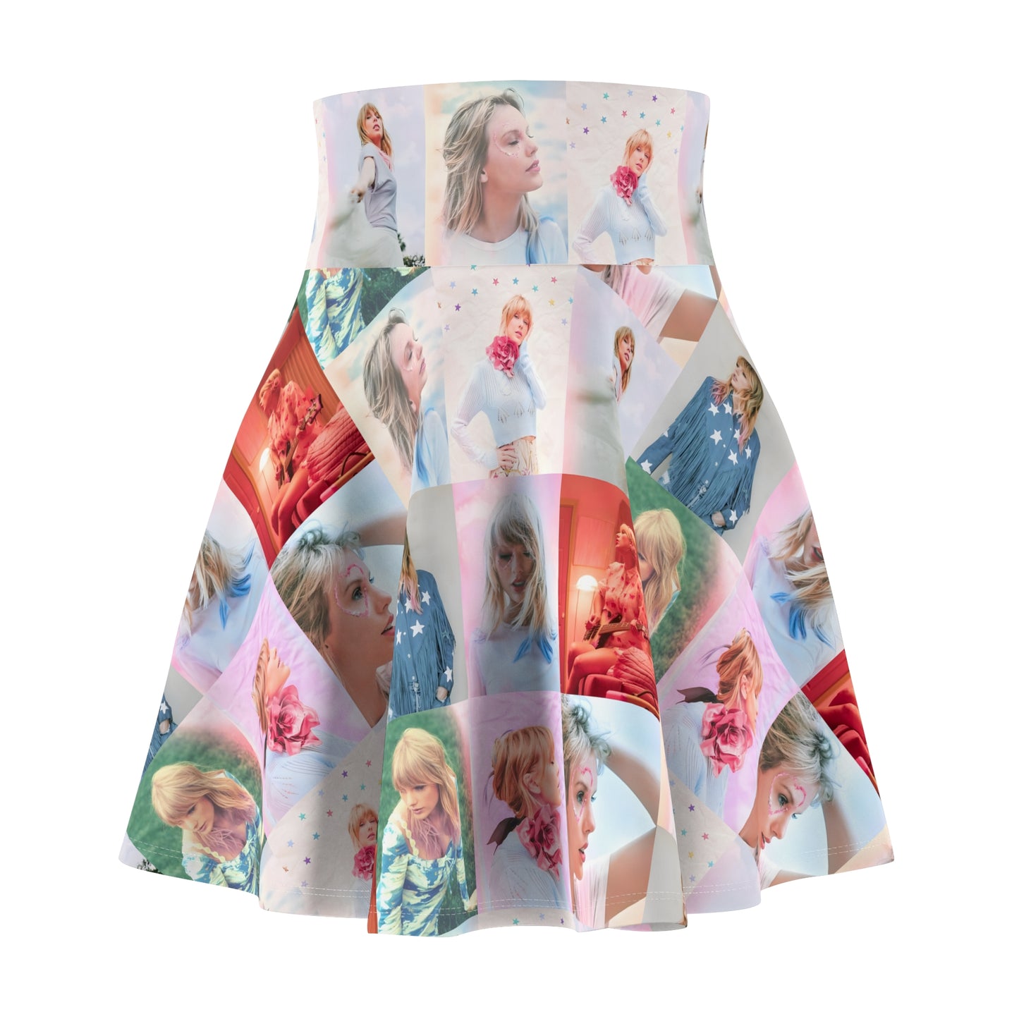 Taylor Swift Lover Era Photo Mosaic Women's Skater Skirt