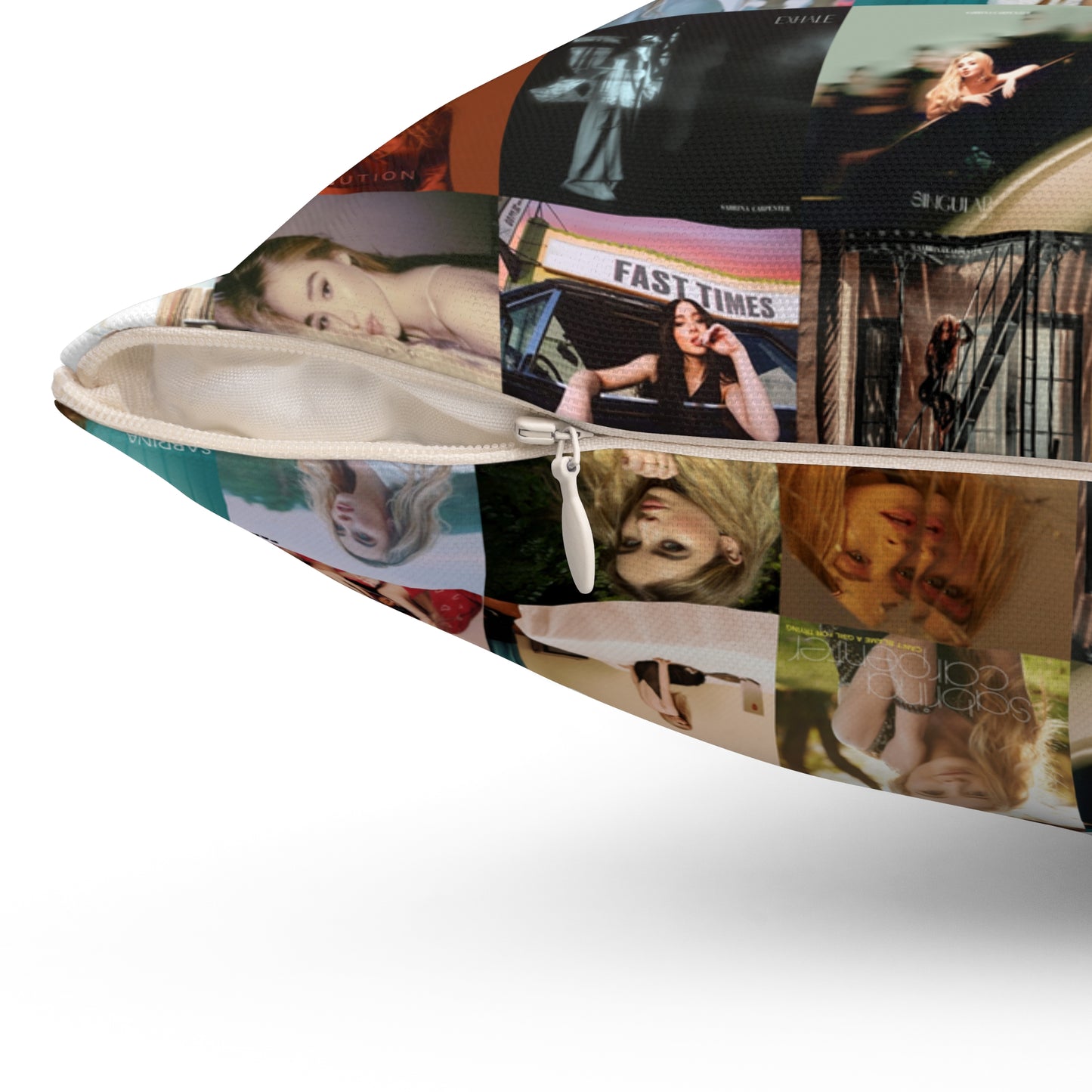 Sabrina Carpenter Album Cover Collage Spun Polyester Square Pillow