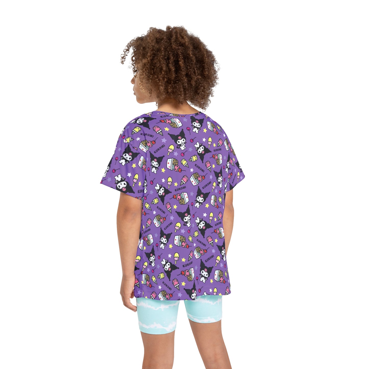 Kuromi Ice Cream Sundae Pattern Kids Sports Jersey