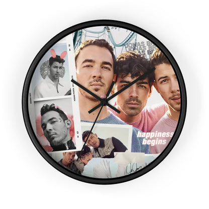 Jonas Brother Happiness Begins Collage Round Wall Clock