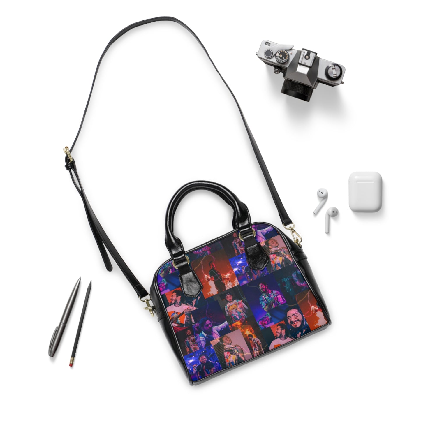 Post Malone Lightning Photo Collage Shoulder Handbag